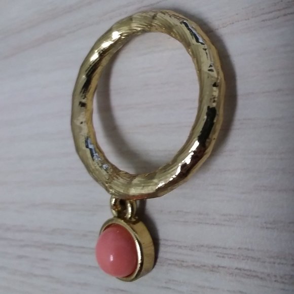 Mimco Jewelry - Mimco golden ring with pink charm stone